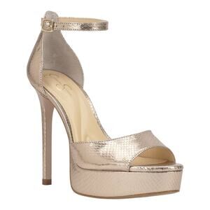 Jessica Simpson Women's Sohilea Two Piece Platform Dress Sandals Gold Size 7